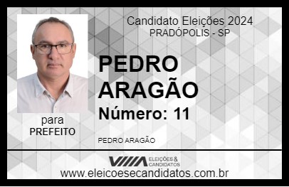 Candidato PEDRINHO ARAGÃO 2024 - PRADÓPOLIS - Eleições