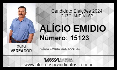 Candidato ALÍCIO EMIDIO 2024 - GUZOLÂNDIA - Eleições