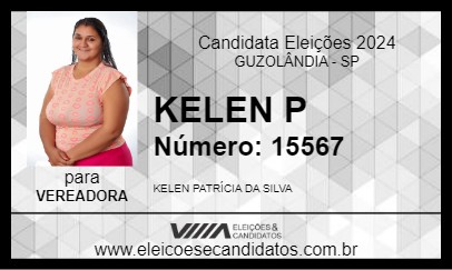 Candidato KELEN P 2024 - GUZOLÂNDIA - Eleições