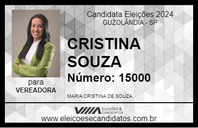 Candidato CRISTINA SOUZA 2024 - GUZOLÂNDIA - Eleições