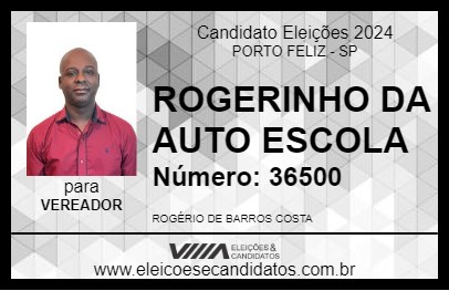 Candidato ROGERINHO DA AUTO ESCOLA 2024 - PORTO FELIZ - Eleições