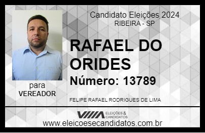 Candidato RAFAEL DO ORIDES 2024 - RIBEIRA - Eleições