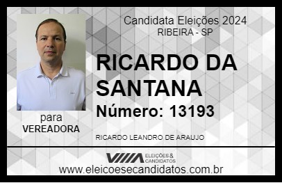 Candidato RICARDO DA SANTANA 2024 - RIBEIRA - Eleições