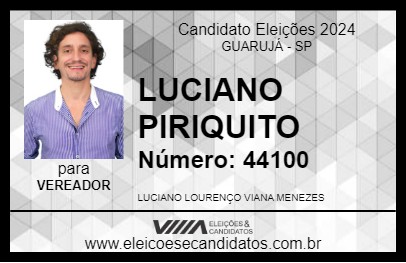 Candidato LUCIANO PIRIQUITO 2024 - GUARUJÁ - Eleições