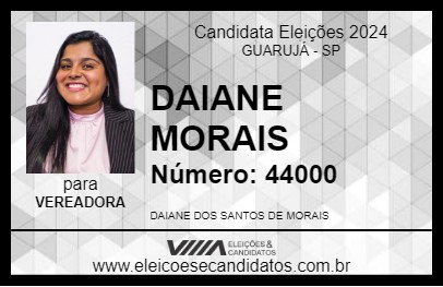 Candidato DAIANE MORAIS 2024 - GUARUJÁ - Eleições