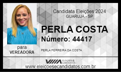 Candidato PERLA COSTA 2024 - GUARUJÁ - Eleições