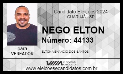 Candidato NEGO ELTON 2024 - GUARUJÁ - Eleições