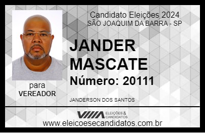 Candidato JANDER MASCATE 2024 - SÃO JOAQUIM DA BARRA - Eleições