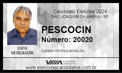 Candidato PESCOCIN 2024 - SÃO JOAQUIM DA BARRA - Eleições