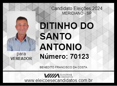 Candidato DITINHO DO SANTO ANTONIO 2024 - MERIDIANO - Eleições