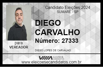 Candidato DIEGO CARVALHO 2024 - SUMARÉ - Eleições