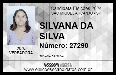 Candidato SILVANA DA SILVA 2024 - SÃO MIGUEL ARCANJO - Eleições