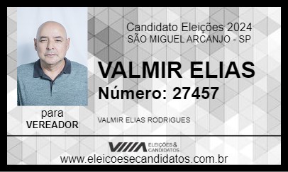 Candidato VALMIR ELIAS 2024 - SÃO MIGUEL ARCANJO - Eleições