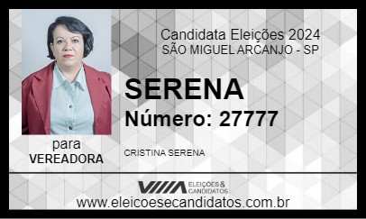 Candidato SERENA 2024 - SÃO MIGUEL ARCANJO - Eleições