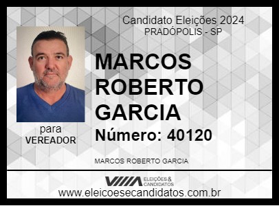 Candidato MARCOS ROBERTO GARCIA 2024 - PRADÓPOLIS - Eleições