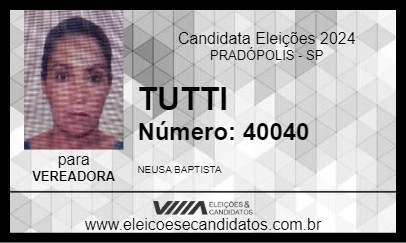 Candidato TUTTI 2024 - PRADÓPOLIS - Eleições