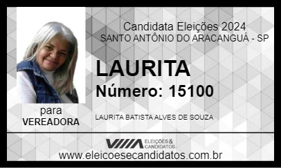 Candidato LAURITA 2024 - SANTO ANTÔNIO DO ARACANGUÁ - Eleições