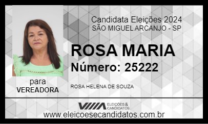 Candidato ROSA MARIA 2024 - SÃO MIGUEL ARCANJO - Eleições