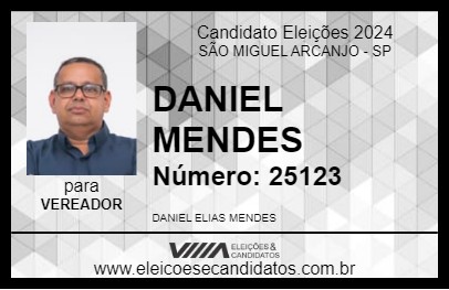 Candidato DANIEL MENDES 2024 - SÃO MIGUEL ARCANJO - Eleições