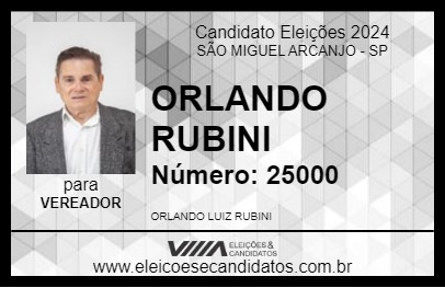 Candidato ORLANDO RUBINI 2024 - SÃO MIGUEL ARCANJO - Eleições