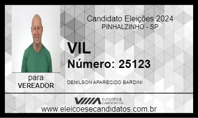 Candidato VIL 2024 - PINHALZINHO - Eleições