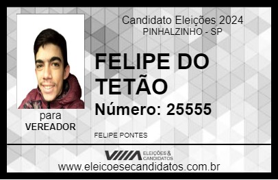 Candidato FELIPE DO TETÃO 2024 - PINHALZINHO - Eleições