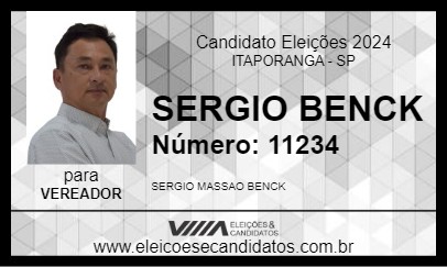 Candidato SERGIO BENCK 2024 - ITAPORANGA - Eleições