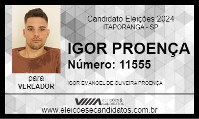 Candidato IGOR PROENÇA 2024 - ITAPORANGA - Eleições