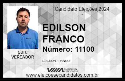 Candidato EDILSON FRANCO 2024 - ITAPORANGA - Eleições