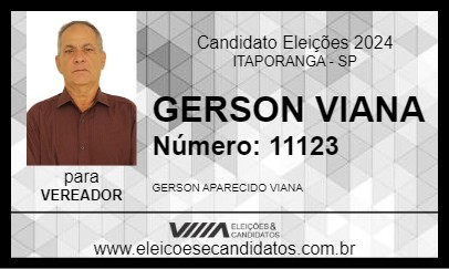 Candidato GERSON VIANA 2024 - ITAPORANGA - Eleições