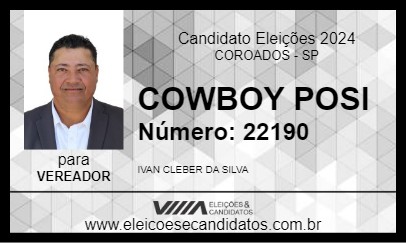 Candidato COWBOY POSI 2024 - COROADOS - Eleições