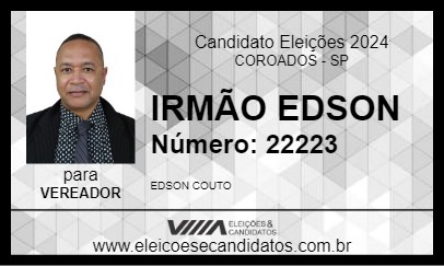 Candidato IRMÃO EDSON 2024 - COROADOS - Eleições