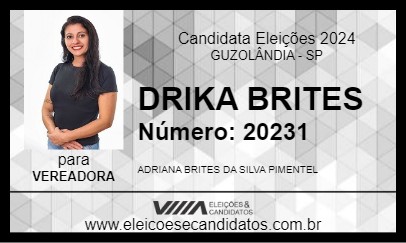 Candidato DRIKA BRITES 2024 - GUZOLÂNDIA - Eleições