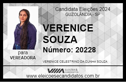 Candidato VERENICE SOUZA 2024 - GUZOLÂNDIA - Eleições