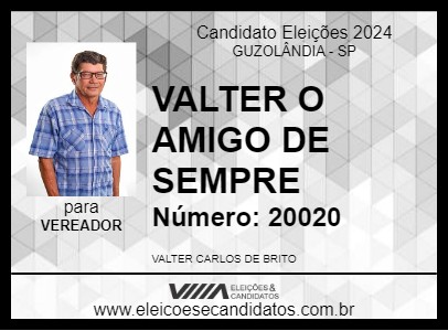 Candidato VALTER O AMIGO DE SEMPRE 2024 - GUZOLÂNDIA - Eleições