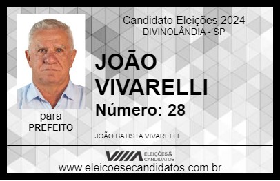 Candidato JOÃO VIVARELLI 2024 - DIVINOLÂNDIA - Eleições