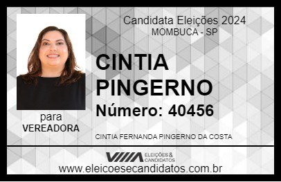 Candidato CINTIA PINGERNO 2024 - MOMBUCA - Eleições