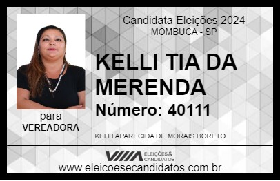 Candidato KELLI      TIA DA MERENDA 2024 - MOMBUCA - Eleições