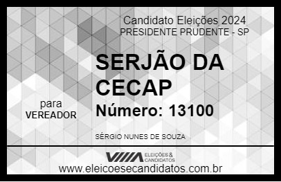 Candidato SERJÃO DA CECAP 2024 - PRESIDENTE PRUDENTE - Eleições