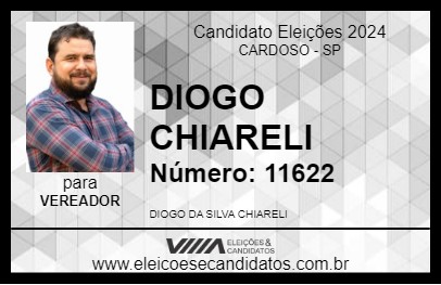 Candidato DIOGO CHIARELI 2024 - CARDOSO - Eleições