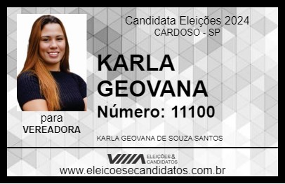 Candidato KARLA GEOVANA 2024 - CARDOSO - Eleições