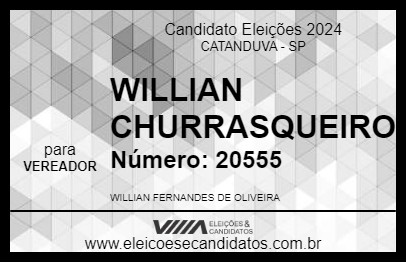 Candidato WILLIAN CHURRASQUEIRO 2024 - CATANDUVA - Eleições