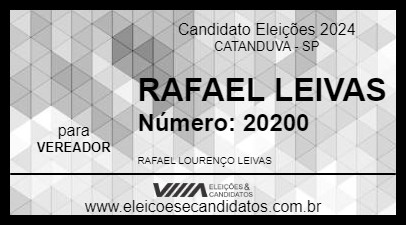 Candidato RAFAEL LEIVAS 2024 - CATANDUVA - Eleições