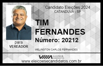 Candidato TIM FERNANDES 2024 - CATANDUVA - Eleições