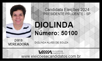 Candidato DIOLINDA 2024 - PRESIDENTE PRUDENTE - Eleições