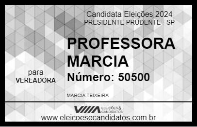 Candidato PROFESSORA MARCIA 2024 - PRESIDENTE PRUDENTE - Eleições