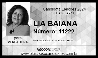 Candidato LIA BAIANA 2024 - ILHABELA - Eleições