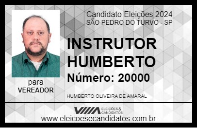 Candidato INSTRUTOR HUMBERTO 2024 - SÃO PEDRO DO TURVO - Eleições