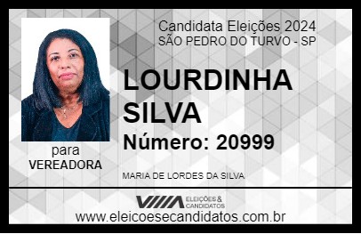 Candidato LOURDINHA SILVA 2024 - SÃO PEDRO DO TURVO - Eleições