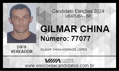 Candidato GILMAR CHINA 2024 - UBATUBA - Eleições